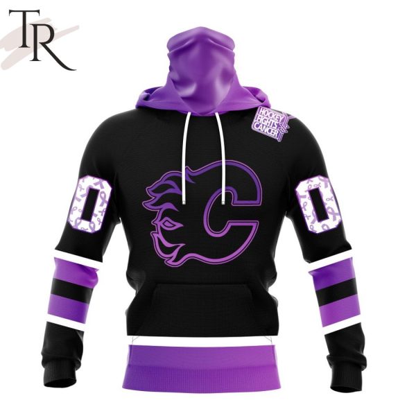 NHL Calgary Flames Special Black Hockey Fights Cancer Kits Hoodie