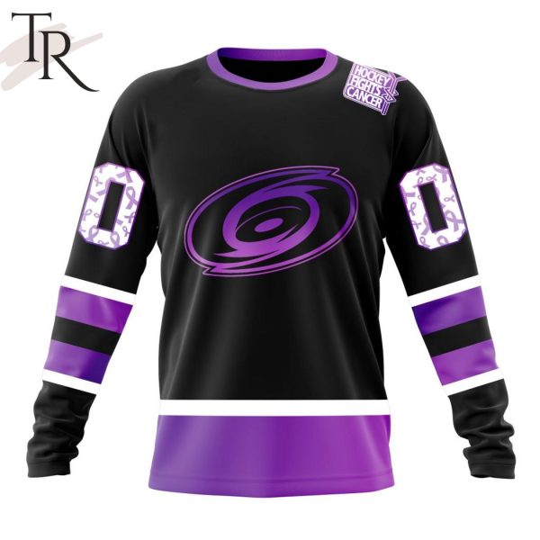 NHL Carolina Hurricanes Special Black Hockey Fights Cancer Kits Hoodie