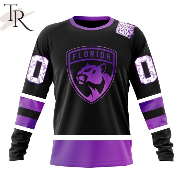 NHL Florida Panthers Special Black Hockey Fights Cancer Kits Hoodie