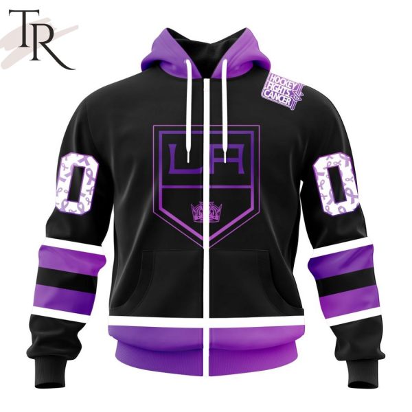 NHL Los Angeles Kings Special Black Hockey Fights Cancer Kits Hoodie