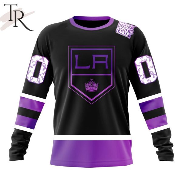 NHL Los Angeles Kings Special Black Hockey Fights Cancer Kits Hoodie