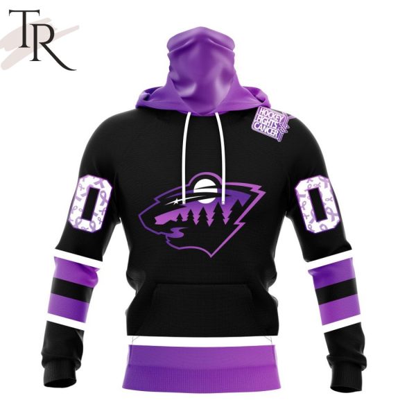 NHL Minnesota Wild Special Black Hockey Fights Cancer Kits Hoodie