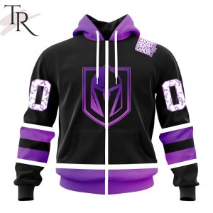 NHL Vegas Golden Knights Special Black Hockey Fights Cancer Kits Hoodie