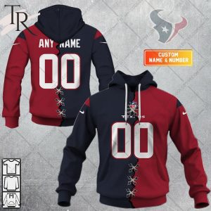 Personalized NFL Houston Texans Mix Jersey Style Hoodie