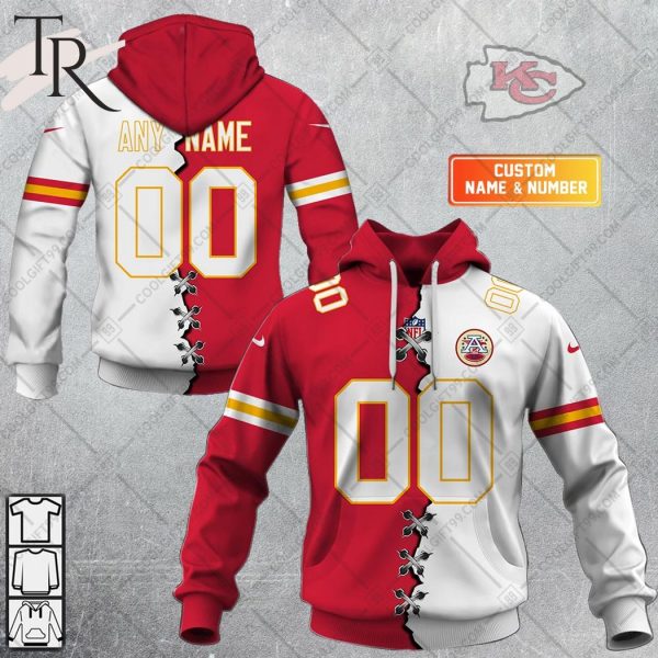 Personalized NFL Kansas City Chiefs Mix Jersey Style Hoodie