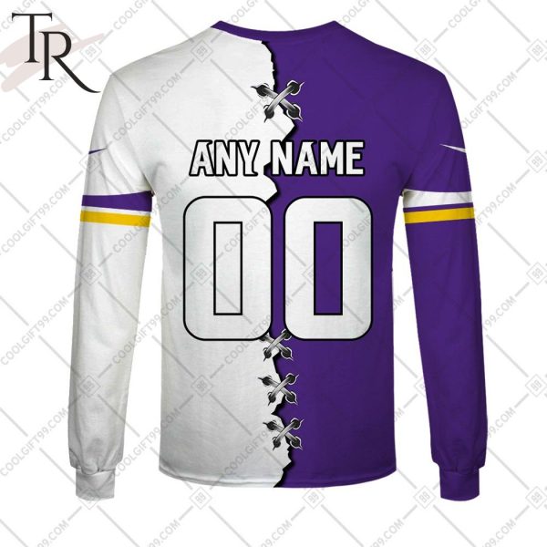 Personalized NFL Minnesota Vikings Mix Jersey Style Hoodie