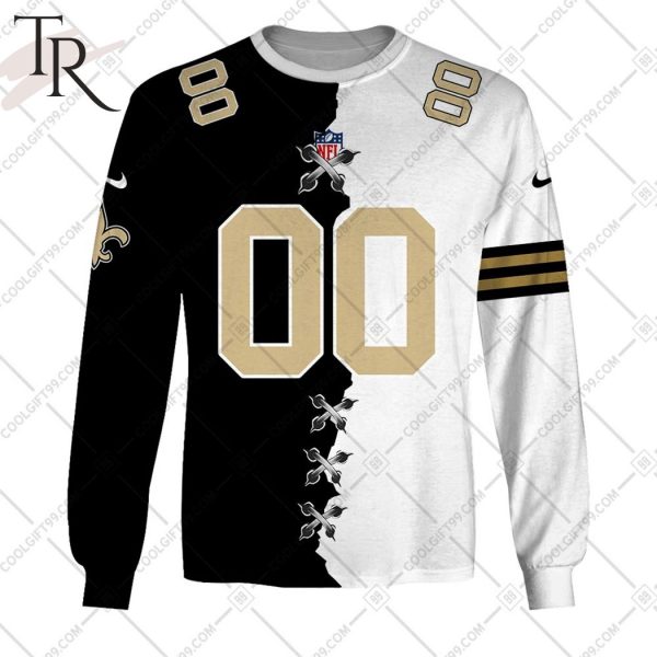 Personalized NFL New Orleans Saints Mix Jersey Style Hoodie