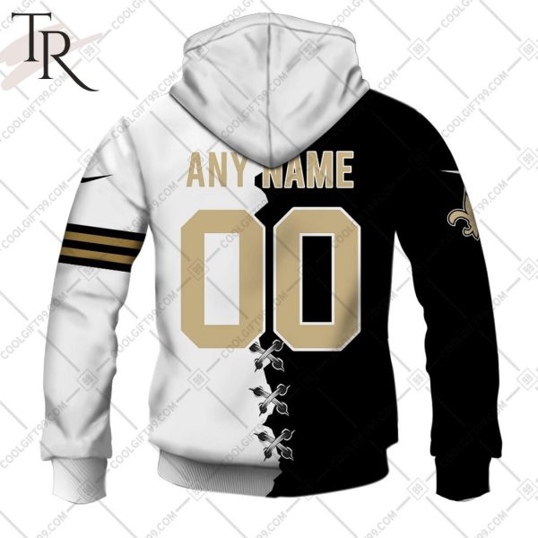 Personalized NFL New Orleans Saints Mix Jersey Style Hoodie