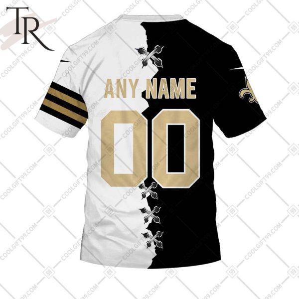 Personalized NFL New Orleans Saints Mix Jersey Style Hoodie