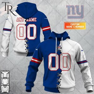 Personalized NFL New York Giants Mix Jersey Style Hoodie