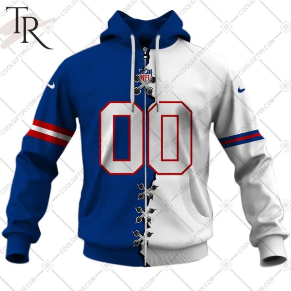 Personalized NFL New York Giants Mix Jersey Style Hoodie - Torunstyle