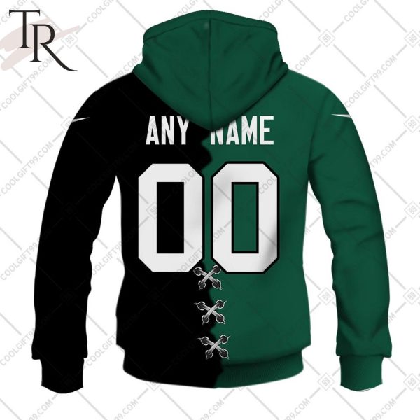 Personalized NFL New York Jets Mix Jersey Style Hoodie