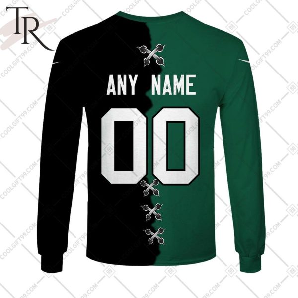 Personalized NFL New York Jets Mix Jersey Style Hoodie