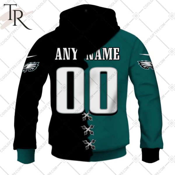 Personalized NFL Philadelphia Eagles Mix Jersey Style Hoodie