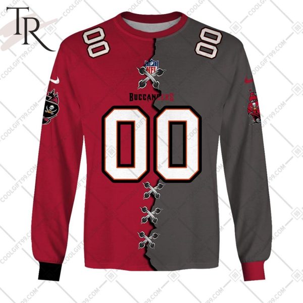 Personalized NFL Tampa Bay Buccaneers Mix Jersey Style Hoodie