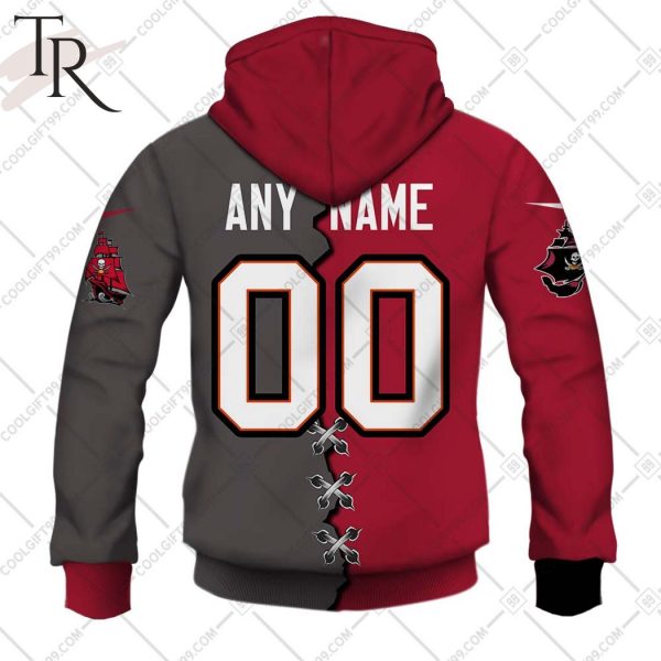 Personalized NFL Tampa Bay Buccaneers Mix Jersey Style Hoodie
