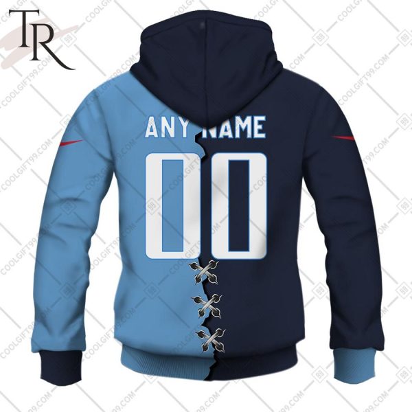 Personalized NFL Tennessee Titans Mix Jersey Style Hoodie