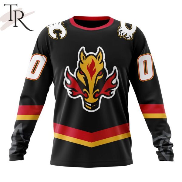 NHL Calgary Flames 2023 Black Alternate Kits Hoodie