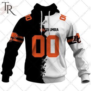 Personalized CFL BC Lions Mix Jersey Style Hoodie