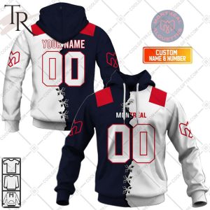 Personalized CFL Montreal Alouettes Mix Jersey Style Hoodie