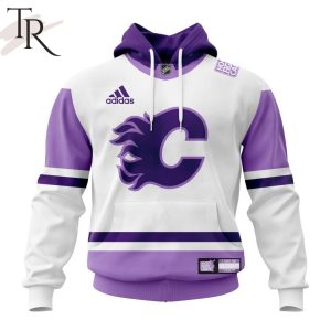 NHL Calgary Flames Personalize 2023 Hockey Fight Cancer Hoodie