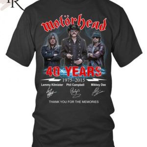 Motorhead 40 Years 1975 – 2015 Thank You For The Memories T-Shirt