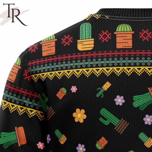 Cactus What the Fucculent Ugly Christmas Sweater