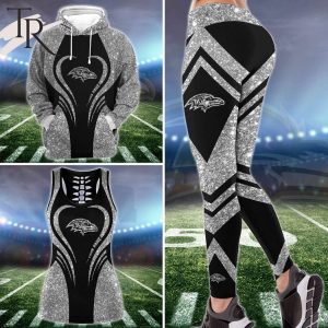 NFL Baltimore Ravens Hoodie & Leggings Set For Women Custom Your Name, Tanktop & Leggings Set Sport