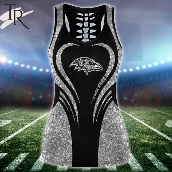 NFL Baltimore Ravens Hoodie & Leggings Set For Women Custom Your Name, Tanktop & Leggings Set Sport