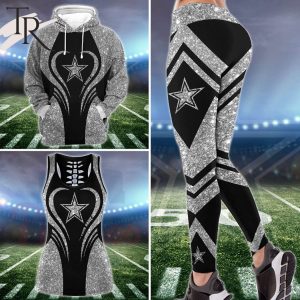 NFL Dallas Cowboys Hoodie & Leggings Set For Women Custom Your Name, Tanktop & Leggings Set Sport