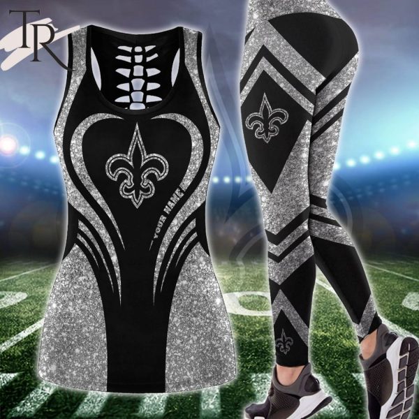NFL New Orleans Saints Hoodie & Leggings Set For Women Custom Your Name, Tanktop & Leggings Set Sport