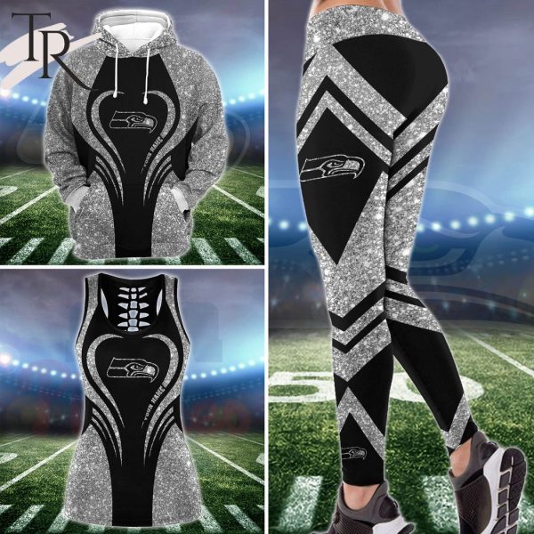 NFL Seattle Seahawks Hoodie & Leggings Set For Women Custom Your Name, Tanktop & Leggings Set Sport