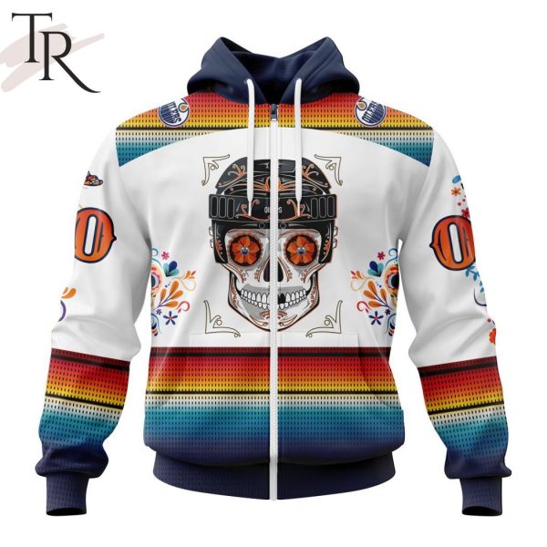 NHL Edmonton Oilers Special Design For Dia De Los Muertos Hoodie