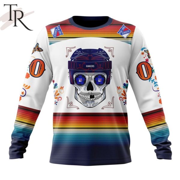 NHL New York Rangers Special Design For Dia De Los Muertos Hoodie