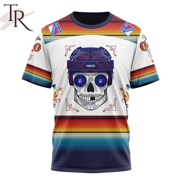 NHL New York Rangers Special Design For Dia De Los Muertos Hoodie