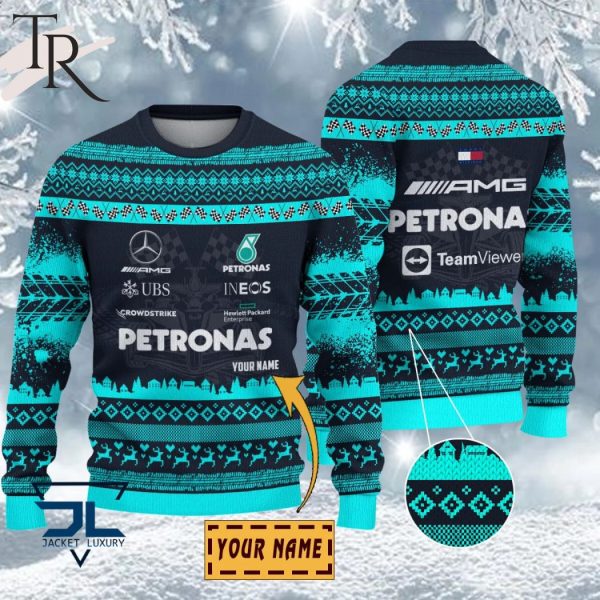 Custom Name Mercedes-AMG PETRONAS F1 Team Ugly Sweater