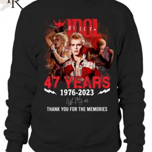 Billy Idol 47 Years 1976 – 2023 Thank You For The Memories T-Shirt