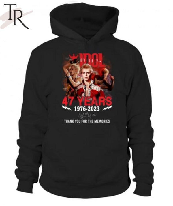 Billy Idol 47 Years 1976 – 2023 Thank You For The Memories T-Shirt