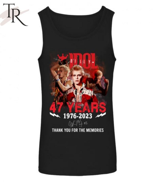 Billy Idol 47 Years 1976 – 2023 Thank You For The Memories T-Shirt