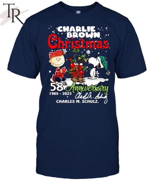 Charlie Brown Christmas 58th Anniversary 1965-2023 Charles M Schulz Snoopy T-Shirt