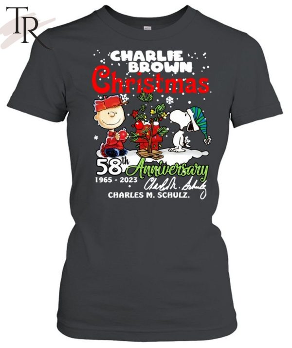 Charlie Brown Christmas 58th Anniversary 1965-2023 Charles M Schulz Snoopy T-Shirt