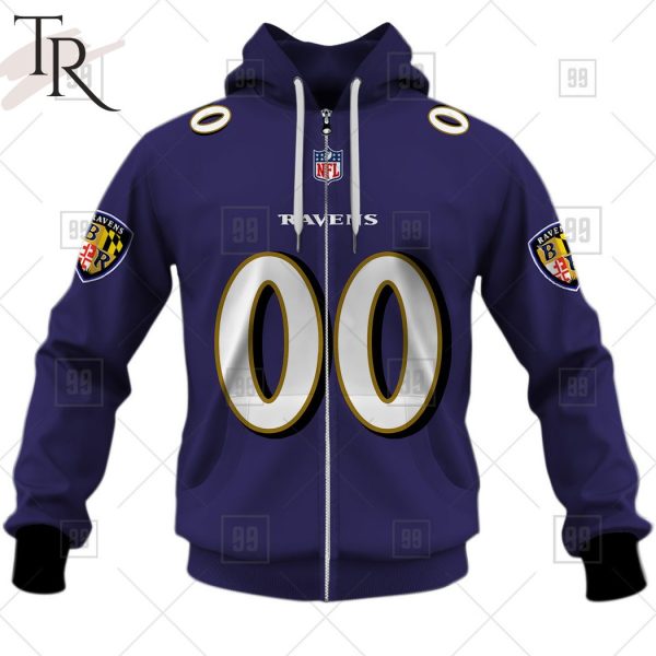 Personalized NFL Baltimore Ravens Home Jersey Style Hoodie