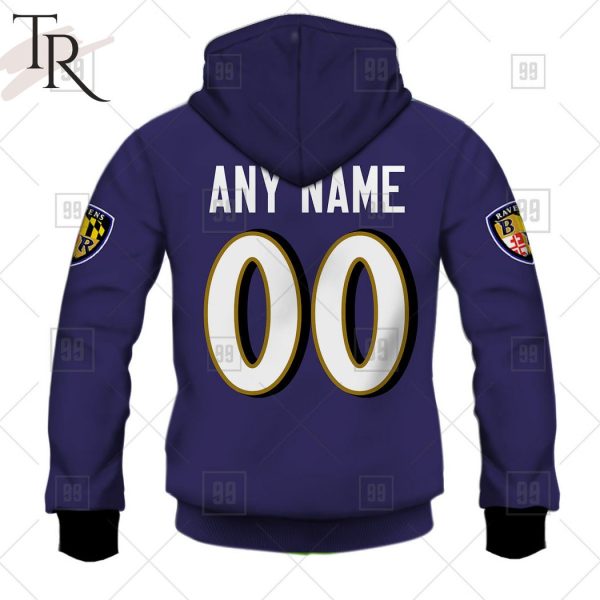 Personalized NFL Baltimore Ravens Home Jersey Style Hoodie