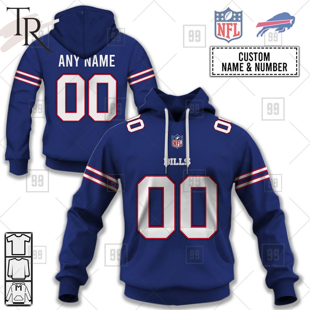 Personalized NFL Buffalo Bills Home Jersey Style Hoodie - Torunstyle
