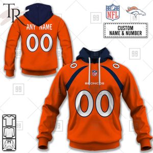 Personalized NFL Denver Broncos Home Jersey Style Hoodie