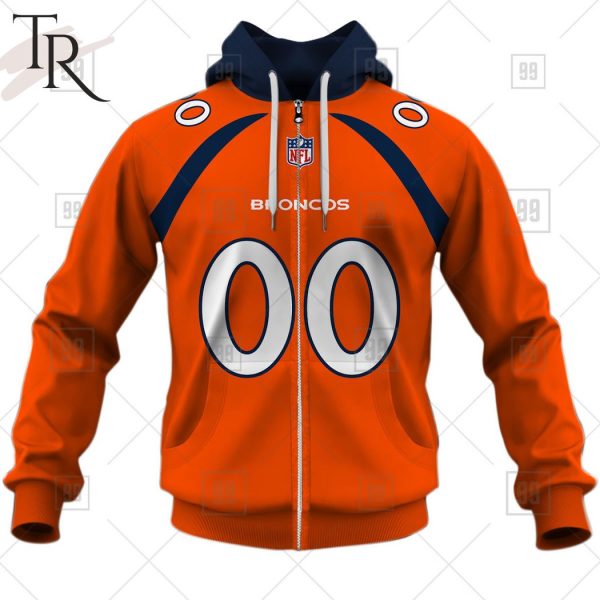 Personalized NFL Denver Broncos Home Jersey Style Hoodie