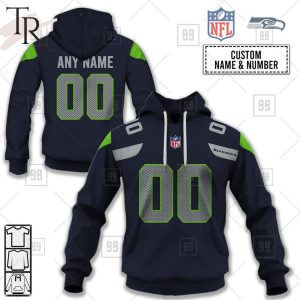 Personalized NFL Seattle Seahawks Home Jersey Style Hoodie