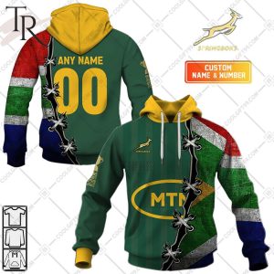 Personalized Springboks Mix South Africa Flag Hoodie