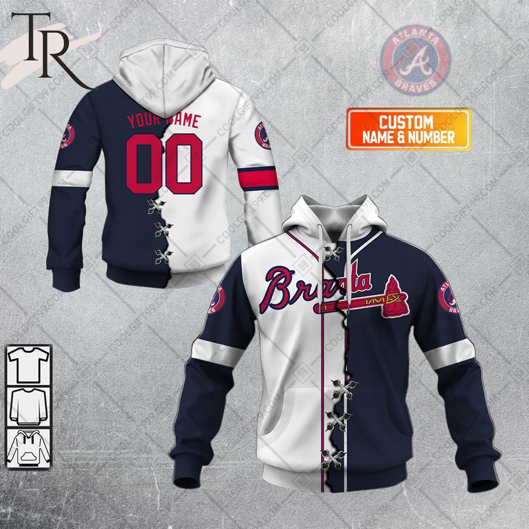 Personalized MLB Atlanta Braves Mix Jersey Hoodie - Torunstyle