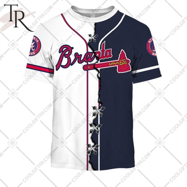 Personalized MLB Atlanta Braves Mix Jersey Hoodie